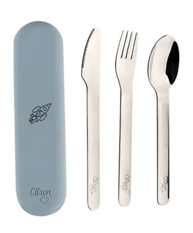 Blue Purple or Pink One Only Sistema Fold Away Plastic Cutlery Set Green 