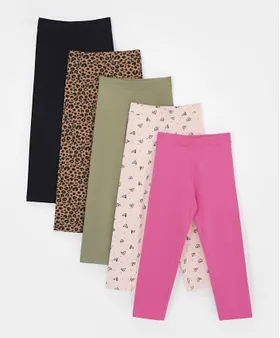 Buy Babyoye Full Length Polka Dot Print Leggings Pink for Girls