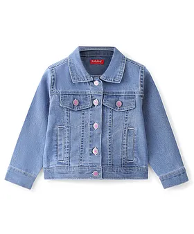 Kids denim best sale jacket with fur