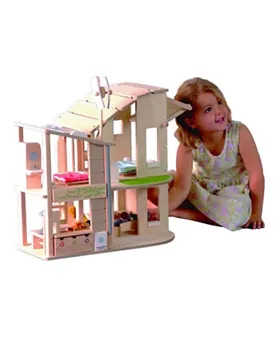 plan toys the green dollhouse with furniture