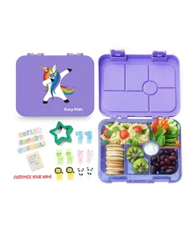 Snack Attack Bento Box or Lunch Box for Kids 4 & 6 Convertible Compart –