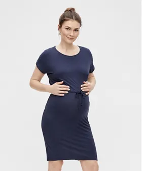 Mamalicious Maternity shapewear midi dress in beige