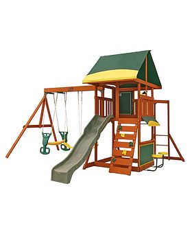 playhouse with slide and swing