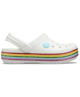 crocs rainbow glitter