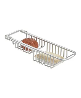 iDesign Aluminum Silver Metro Over the Sink Caddy Basket, Silver 