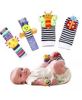 Newborn Baby Hand Rattle Gifts Stuffed Animal Plush Rattle Ring Soft Toy LH 