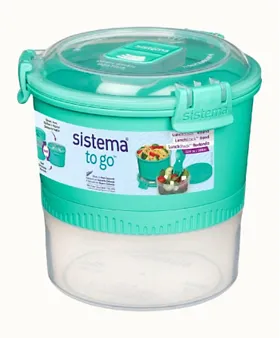 Sistema Klip It To Go Stack Lunch Container Round 965ml (Asstd