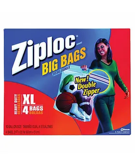 Ziploc Big Bags, XXL Double Zipper Bag - 6 Count 