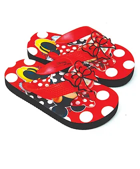 girls red flip flops