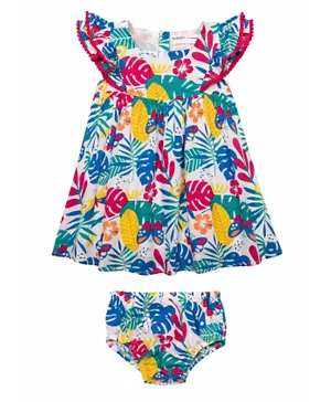 Minoti 2 Piece Woven All Over Printed Dress with Bloomer - Multicolor