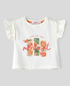 Jelliene Live in The Moment Printed Top - White