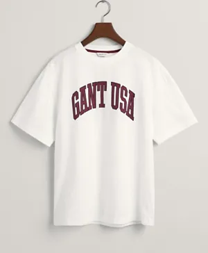 Gant Cotton Gant USA Graphic T-Shirt - White