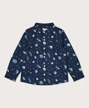 Monsoon Children Space Print Shirt - Blue