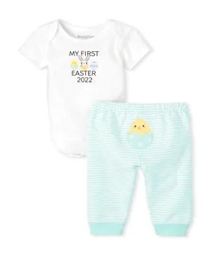 The Children's Place My 1st Easter Bodysuit with Pants Set - White