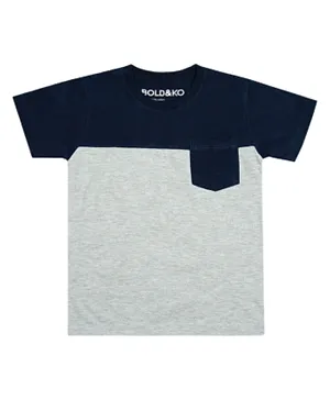 BOLD&KO Colorblock Basic T-shirt - Grey