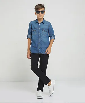 Aeropostale Solid Woven Chino - Black