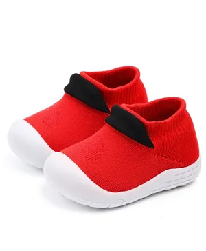 Babyqlo Plain Soft-Top Shoes - Red