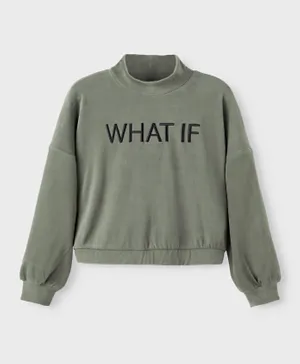 Name It What If Sweatshirt - Agave Green