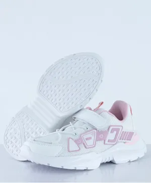 Just Kids Brands Scarlett Velcro With Elastic Lace Sneakers - Pink