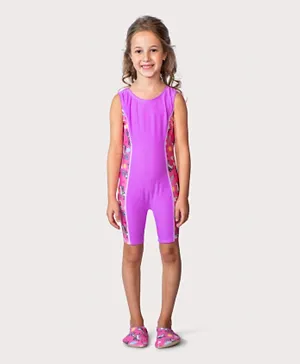 Coega Sunwear Rainbow Unicorns Print Shortie Swim Suit - Purple