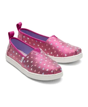 Toms Glimmer Hearts Alpargata Shoes - Pink