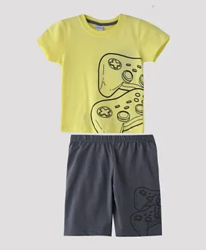 Genius Gaming Remote T-Shirt With Bermuda Set - Lemon