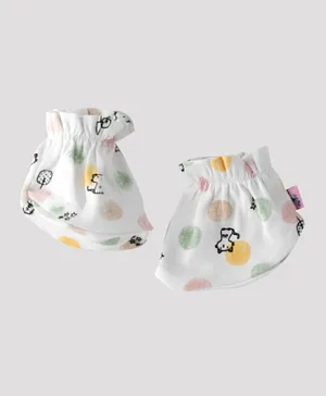 Smart Baby Printed Booties - White