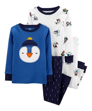 Carter's 4-Piece Penguin 100% Snug Fit Cotton PJs - Blue