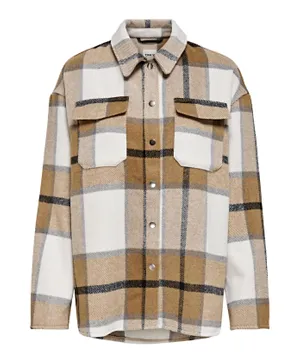 Only Kids Checked Shirt - Beige