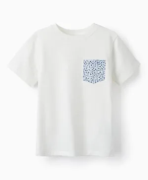 Zippy Cotton Floral Print T-Shirt - White