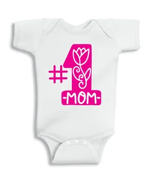 Twinkle Hands Number 1 Mom Bodysuit - White - Mother's Day Special