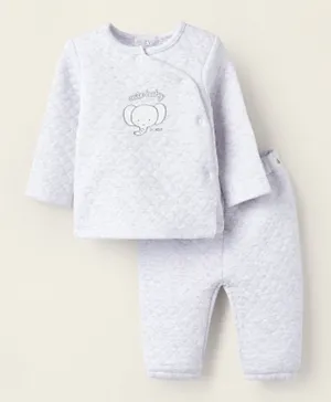 Zippy Elephant Graphic Padded Pyjama Set - Grey