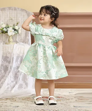 Smart Baby Floral Embellished Dress - Green