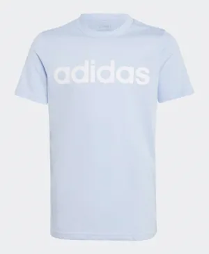 اديداس قميص قطن بشعار خطوط الأساسيات - أزرق