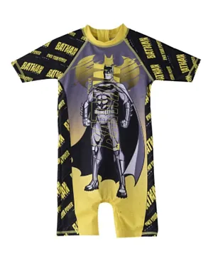 Batman All Over Batman Printed Legged Swimsuit - Multicolor