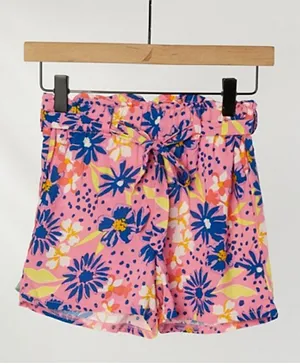 Aeropostale Printed Rayon Challis Paperbag Shorts - Multicolor