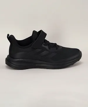 Adidas FortaRun Sports Running Elastic Lace and Top Strap Shoes - Core Black