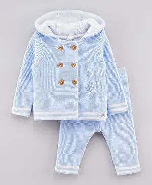 Rock a Bye Baby 2Pc Hooded Jacket & Trousers Set - Baby Blue