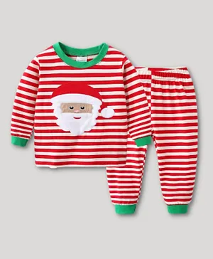 Lamar Baby Christmas Santa Print  Pyjama Set - Red