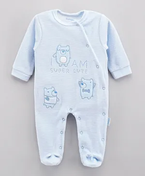 Babybol Baby Long Sleeve Sleepsuit - Light Blue