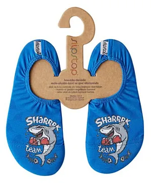 Slipstop Shark Print Pool Shoes - Blue