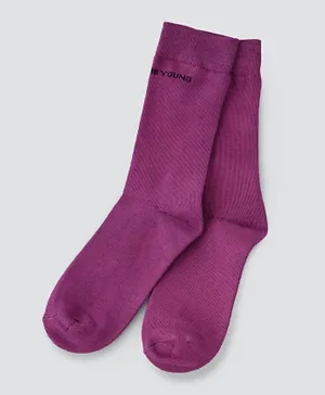 Among The Young Logo Detail Quarter Length Socks - Purple