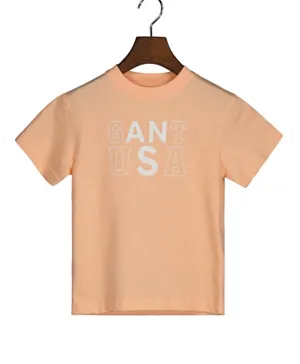 Gant Oversized Gant USA Graphic T-Shirt - Peach