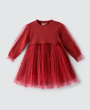 Lamar Kids Embellished Dress - Red