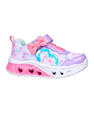 Skechers Flutter Heart Lights Shoes - Lavender/Hot Pink