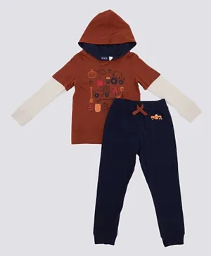 The Children's Place Gingerbread Graphic Hoodie & Joggers Set - Multicolor