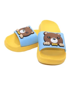 Babyqlo Bear Face Funky Slides - Yellow
