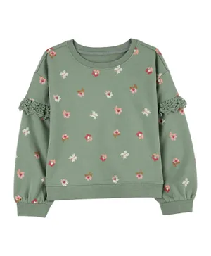 Carter's Butterfly French Terry Sweatshirt - Green
