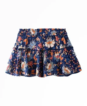 Jelliene Floral All Over Print Comfy  Skirt - Multicolour