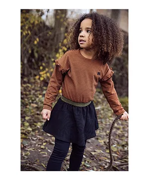 Koko Noko Striped Dress - Rusty Brown